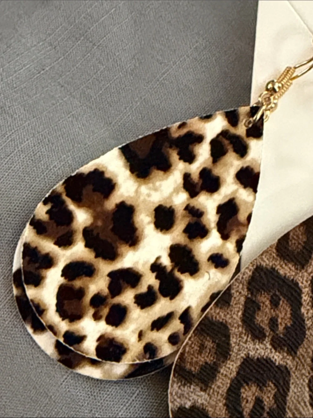 SHEIN Leopard Print Teardrop Earrings - Brown, Gray, White 4 pair